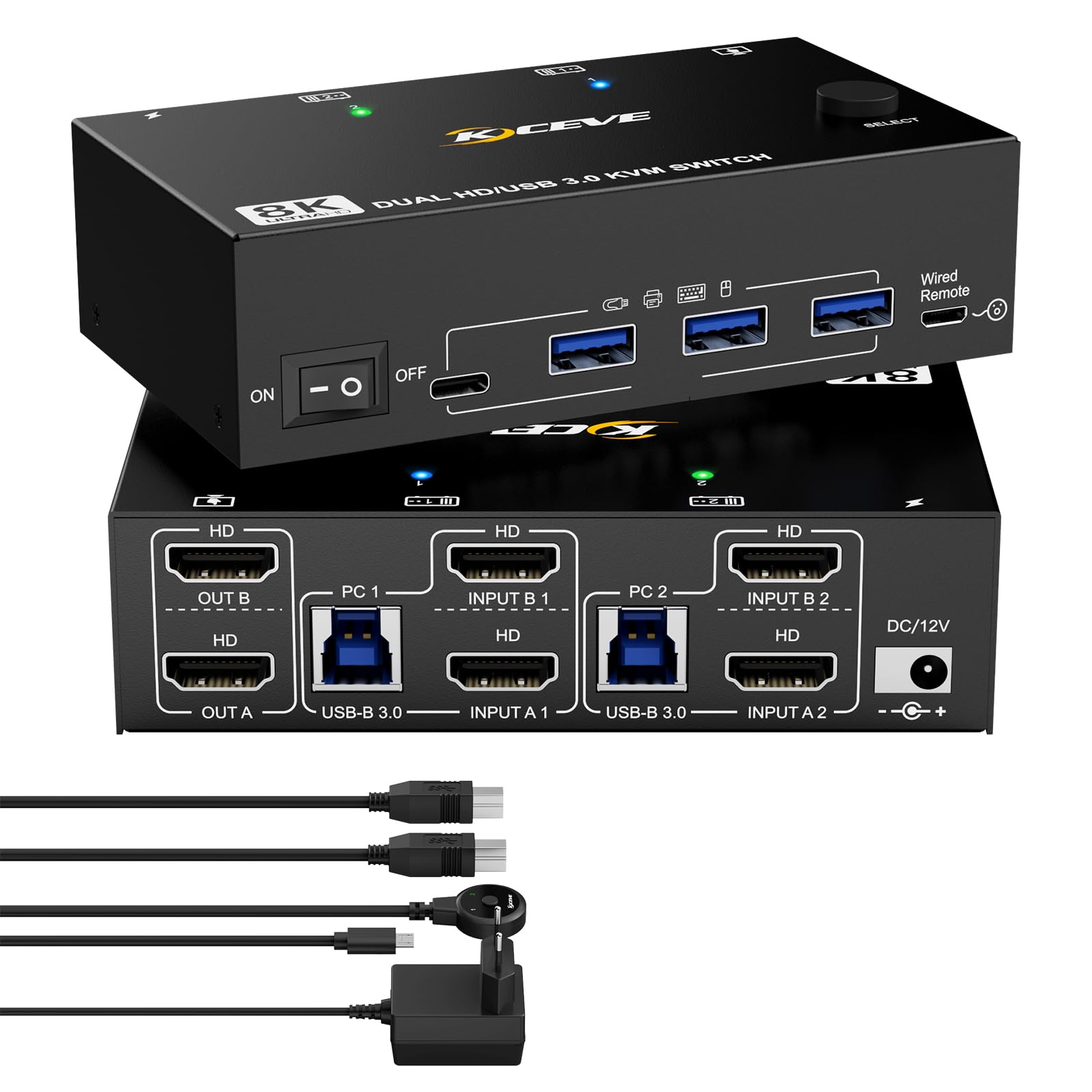 Kvm Switch Dual Monitor - KVM-переключатель USB 3.0 для 3/2/1 мониторов
