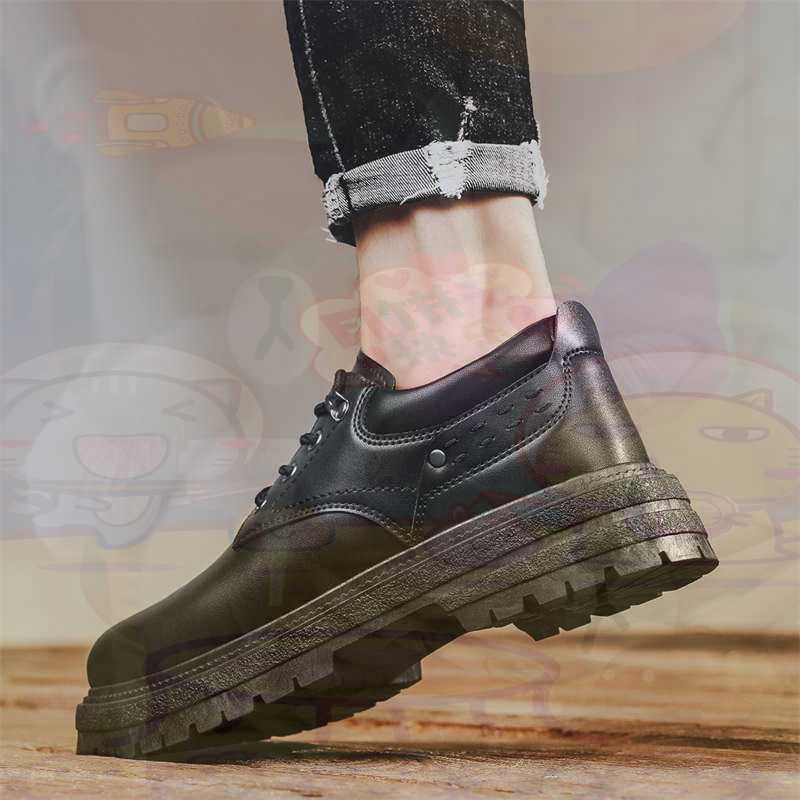 Tech Office Wear Men - Темные модные кроссовки из натуральной кожи,