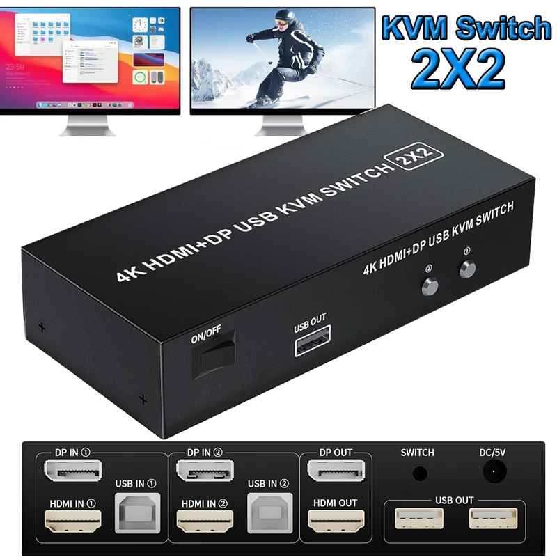 Kvm Switch Dual Monitor - HDMI KVMSwitcher для двух мониторов 4K