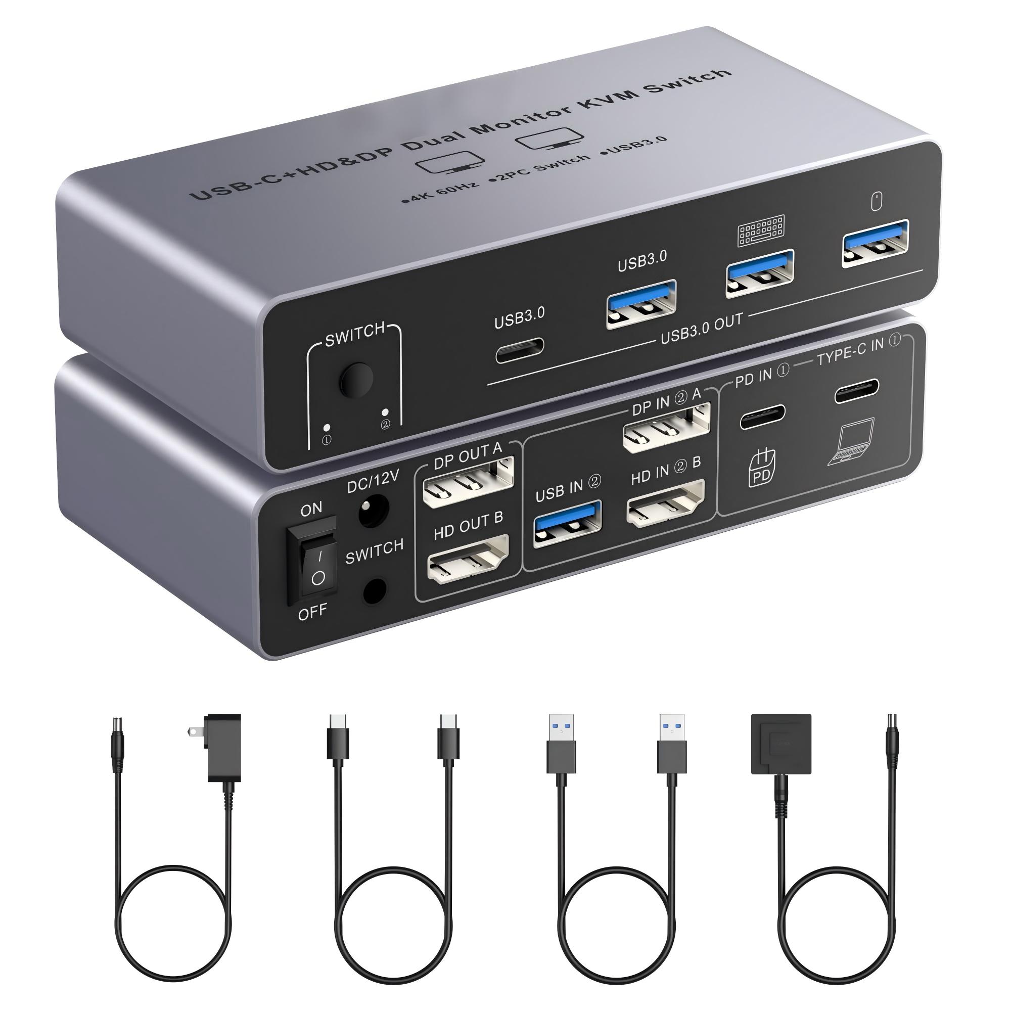 HDM DP KVM-переключатель для 2 – обзор и цена Kvm Switch Dual Monitor