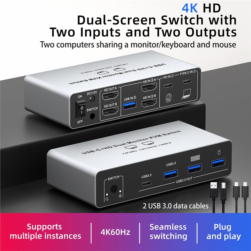 Совместимый KVM-переключатель  – обзор и цена Kvm Switch Dual Monitor