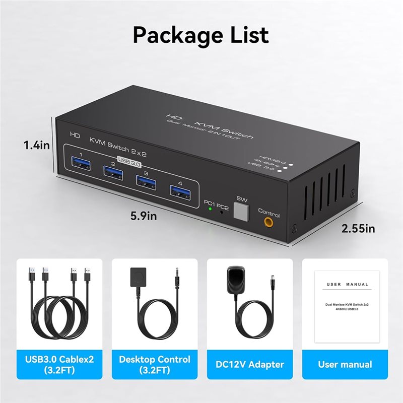 B68C - Совместимый KVM-переклю – обзор и цена Kvm Switch Dual Monitor