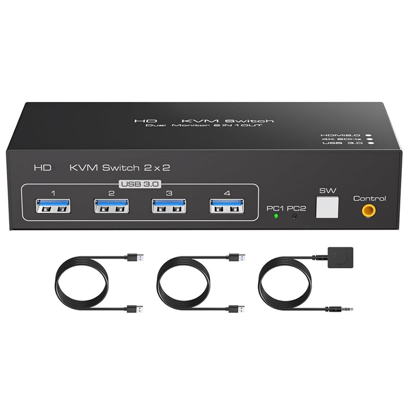 B68C - Совместимый KVM-переклю – обзор и цена Kvm Switch Dual Monitor