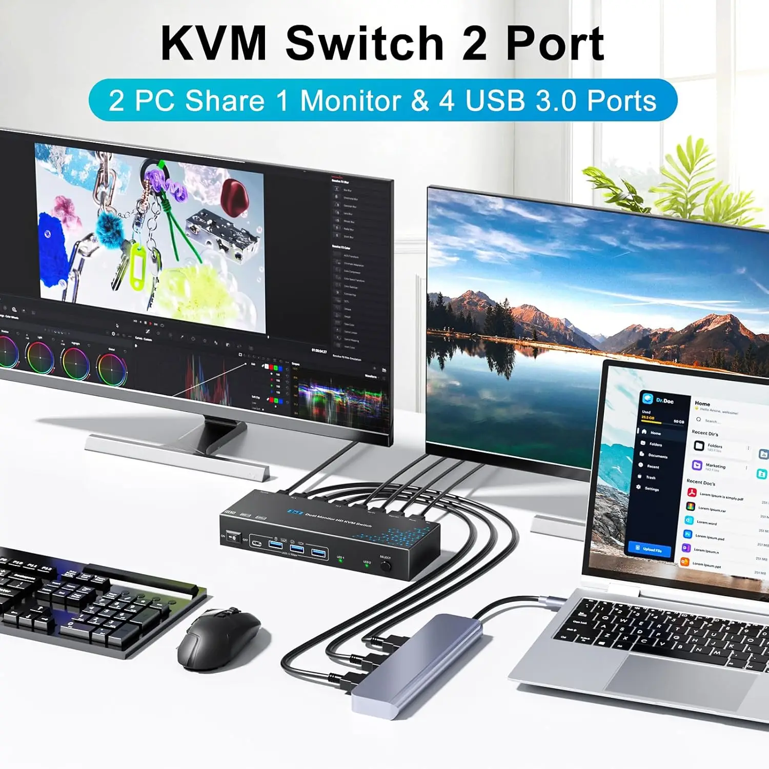 KVM-переключатель для 2 компью – обзор и цена Kvm Switch Dual Monitor